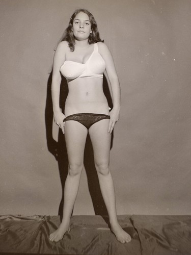 Vintage black haired model in - black,